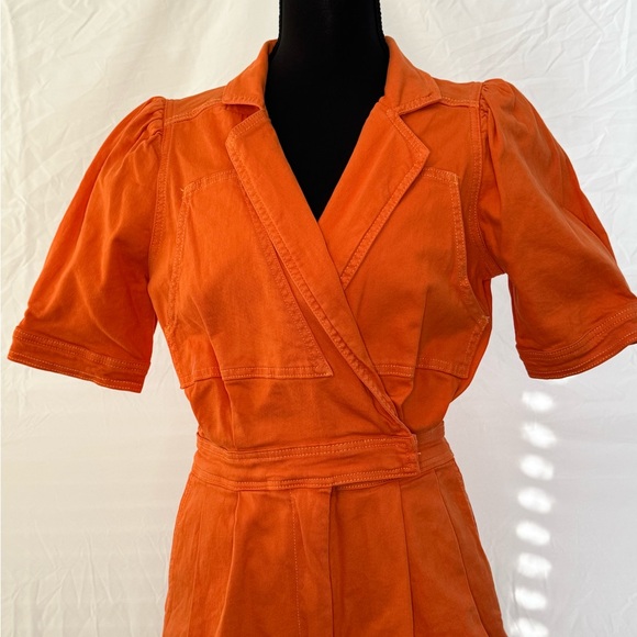 Orange Denim Women's Romper - Picture 2 of 11